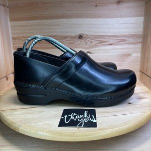Dansko XP 2.0 Leather Womens Clog Shoes Size 10N Black
